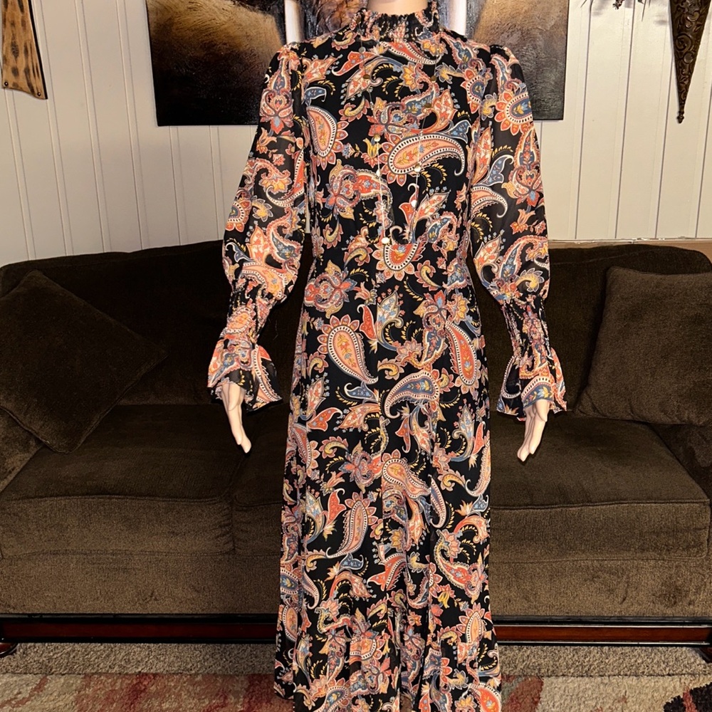 Julia Jordan ~ Size 4 ~ Floral/Paisley ~ Fall Colors ~ Brown/Beige/Yellow Dress - Picture 9 of 16